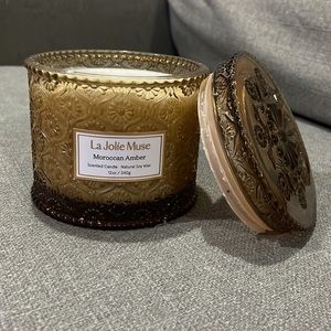 LA JOLIE MUSE Moroccan Amber Candle 12 Oz Natural Soy Wax